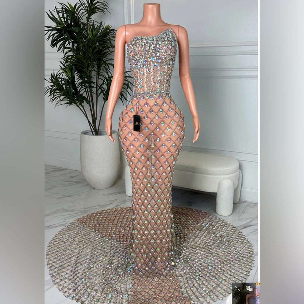 Elegant Sequin Mesh Prom Dress